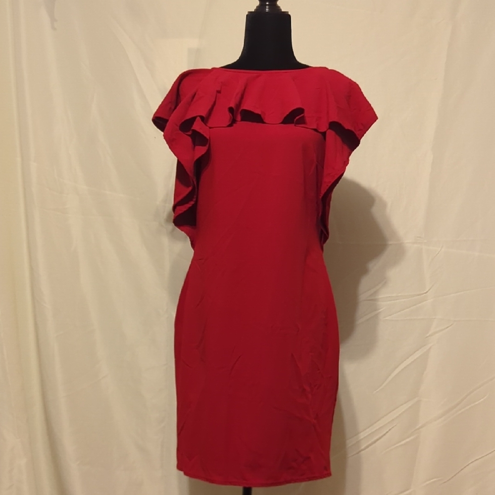 Missguided+ Bold Red Ruffle Mini Dress